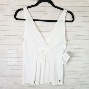 FABLETICS CORONADO CONVERTIBLE WHITE TANK TOP, SZ SMALL
